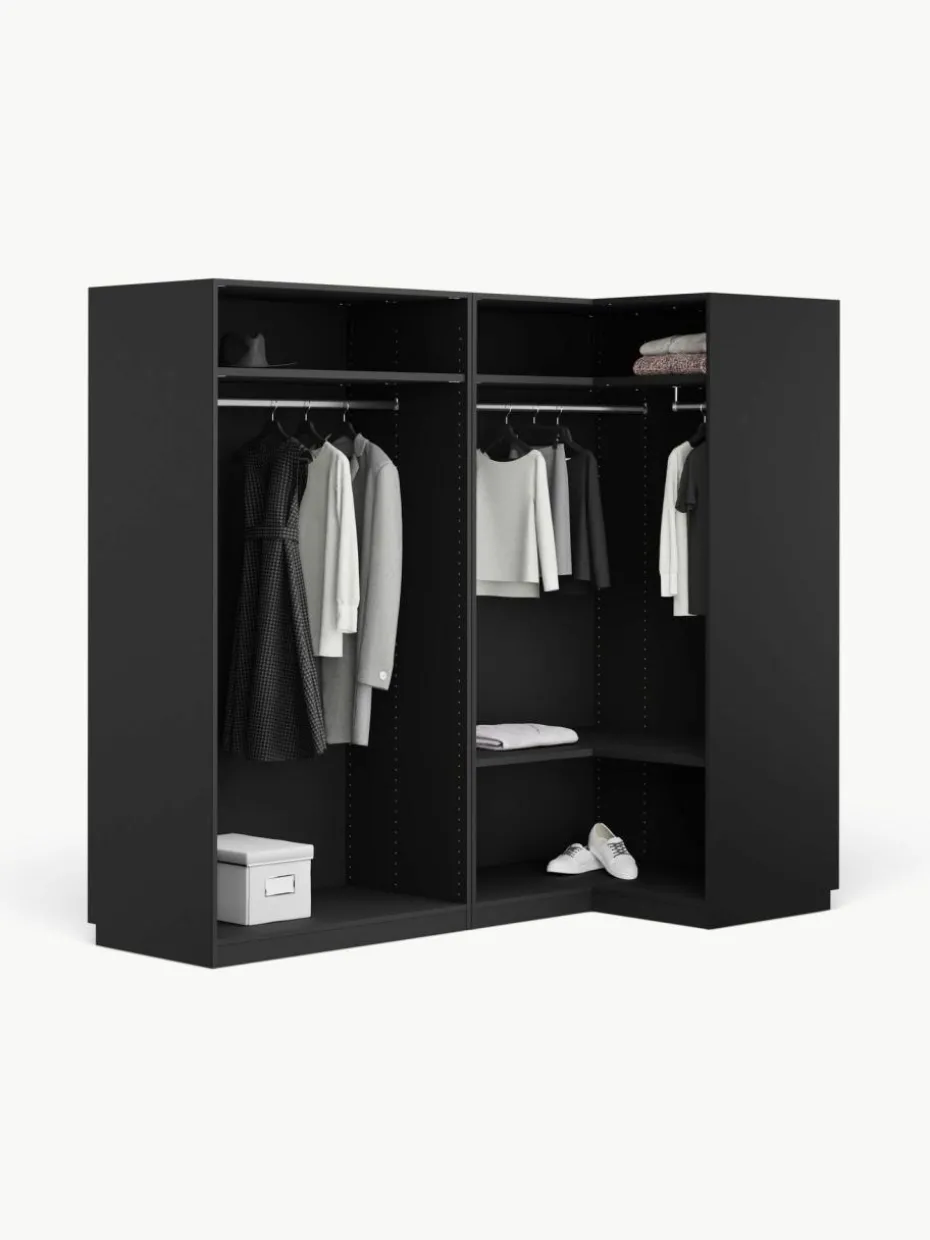 Modularer Eck-Kleiderschrank Leon, 215 cm Breite, mehrere Varianten