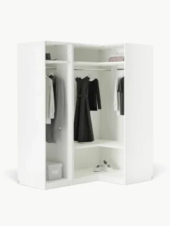 Modularer Eck-Kleiderschrank Leon, 165 cm Breite, mehrere Varianten