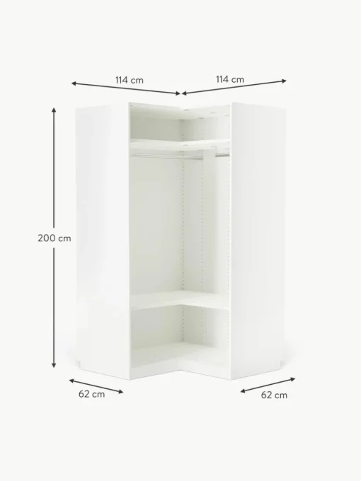 Modularer Eck-Kleiderschrank Charlotte, 115 cm Breite