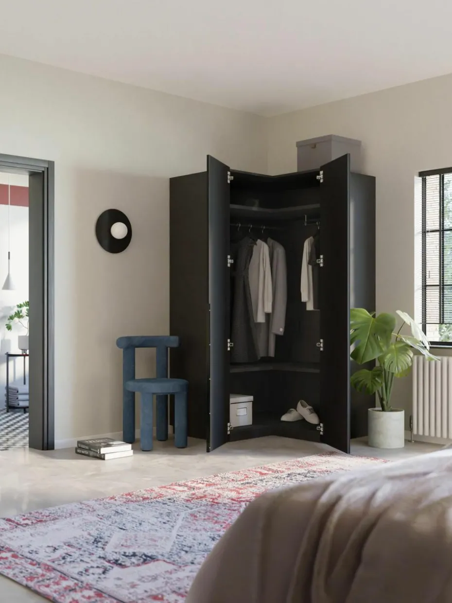 Modularer Eck-Kleiderschrank Leon, 115 cm Breite