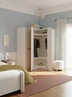 Modularer Eck-Kleiderschrank Charlotte, 165 cm Breite, mehrere Varianten