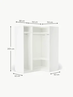 Modularer Eck-Kleiderschrank Leon, 165 cm Breite, mehrere Varianten