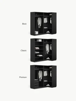Modularer Eck-Kleiderschrank Simone, 215 cm Breite, mehrere Varianten