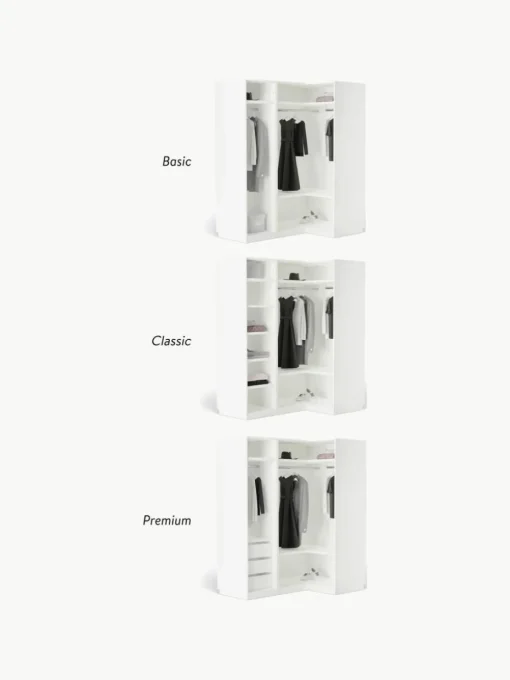 Modularer Eck-Kleiderschrank Leon, 115 cm Breite