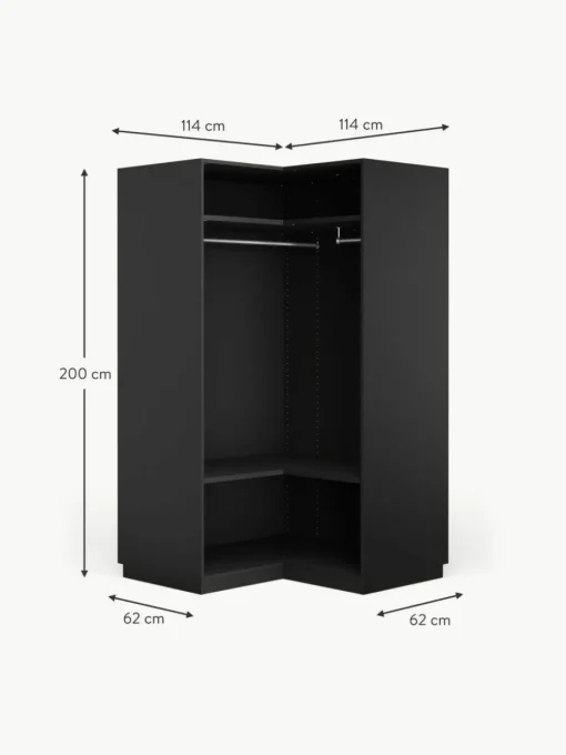 Modularer Eck-Kleiderschrank Leon, 115 cm Breite