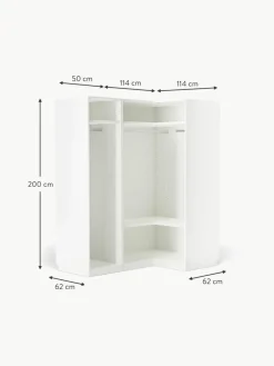 Modularer Eck-Kleiderschrank Charlotte, 165 cm Breite, mehrere Varianten