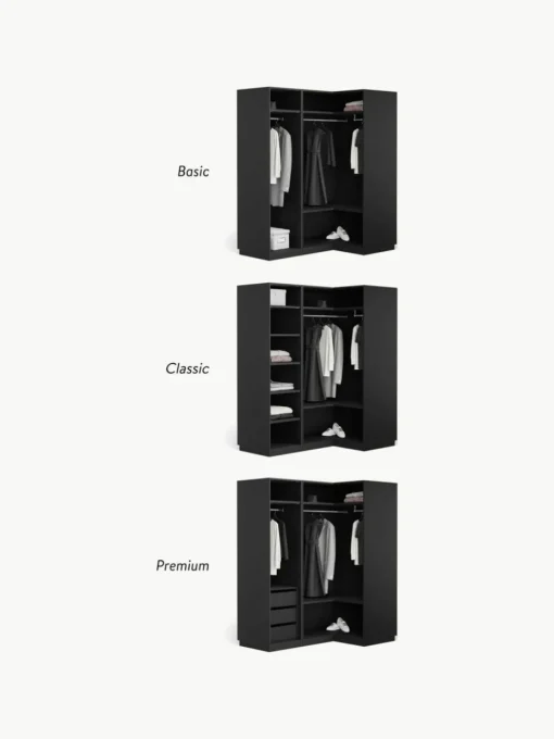 Modularer Eck-Kleiderschrank Leon, 115 cm Breite