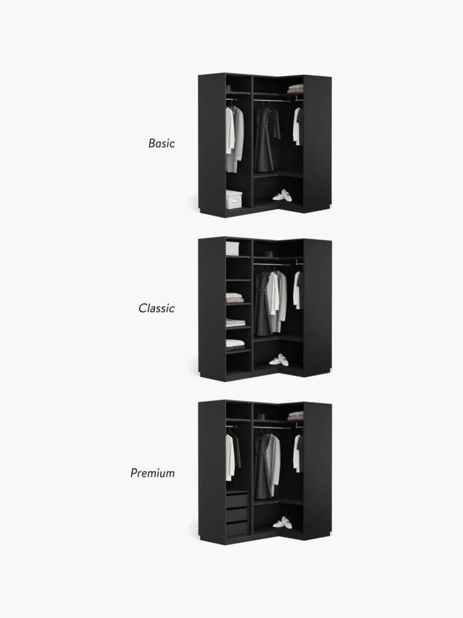 Modularer Eck-Kleiderschrank Leon, 115 cm Breite