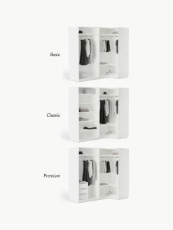 Modularer Eck-Kleiderschrank Charlotte, 215 cm Breite, mehrere Varianten