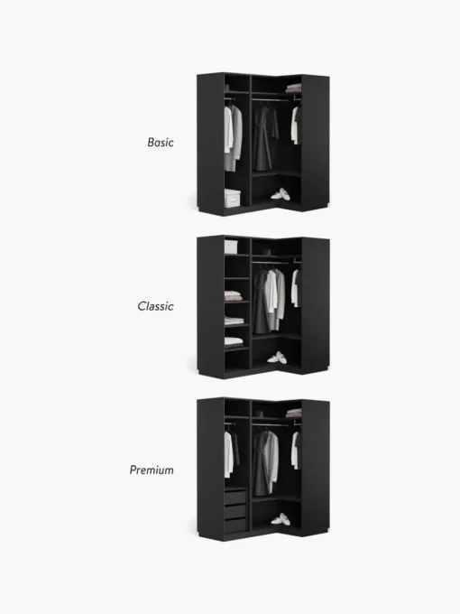 Modularer Eck-Kleiderschrank Simone, 115 cm Breite