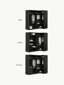 Modularer Eck-Kleiderschrank Leon, 215 cm Breite, mehrere Varianten