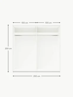 Modularer Schwebetürenschrank Simone, 200 cm Breite, mehrere Varianten