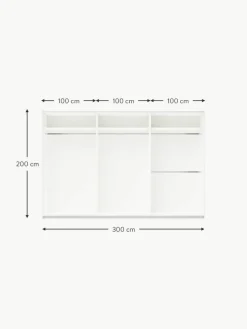 Modularer Schwebetürenschrank Charlotte, 300 cm Breite, mehrere Varianten