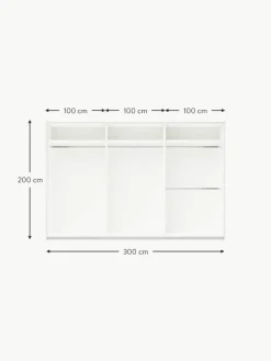 Modularer Schwebetürenschrank Leon, 300 cm Breite, mehrere Varianten