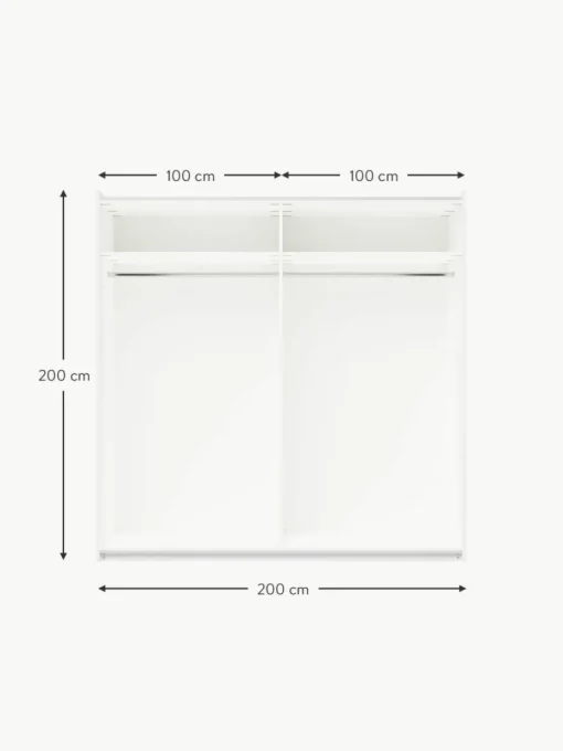 Modularer Schwebetürenschrank Simone, 200 cm Breite, mehrere Varianten