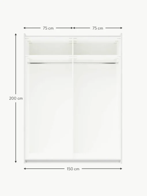 Modularer Schwebetürenschrank Leon, 150 cm Breite, mehrere Varianten