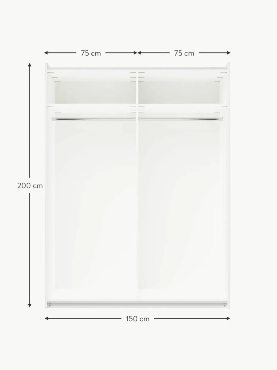 Modularer Schwebetürenschrank Simone, 150 cm Breite, mehrere Varianten