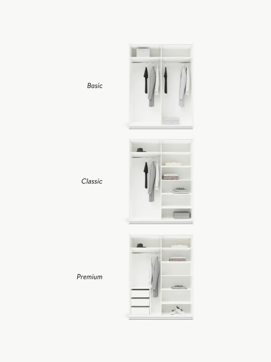 Modularer Schwebetürenschrank Simone, 150 cm Breite, mehrere Varianten