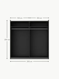 Modularer Schwebetürenschrank Leon, 200 cm Breite, mehrere Varianten