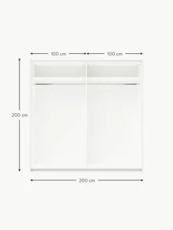 Modularer Schwebetürenschrank Charlotte, 200 cm Breite, mehrere Varianten