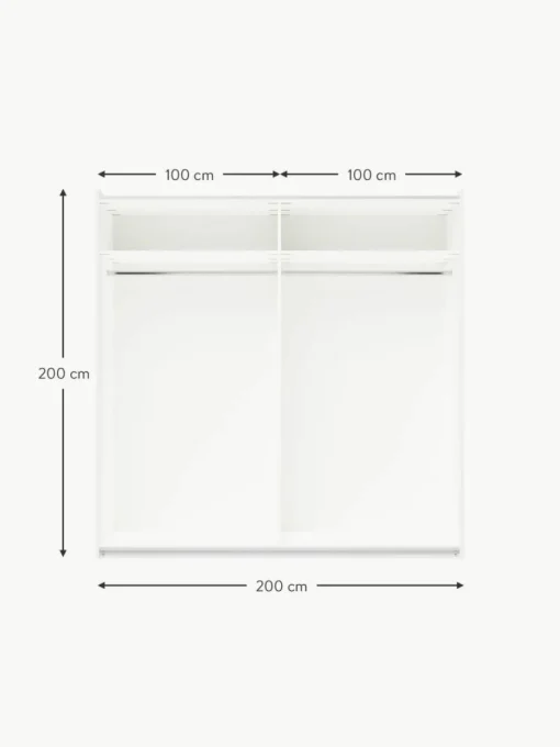 Modularer Schwebetürenschrank Charlotte, 200 cm Breite, mehrere Varianten