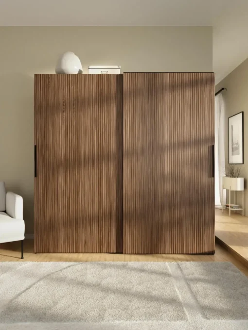 Modularer Schwebetürenschrank Simone, 200 cm Breite, mehrere Varianten