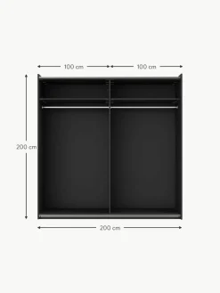 Modularer Schwebetürenschrank Simone, 200 cm Breite, mehrere Varianten