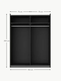Modularer Schwebetürenschrank Simone, 150 cm Breite, mehrere Varianten