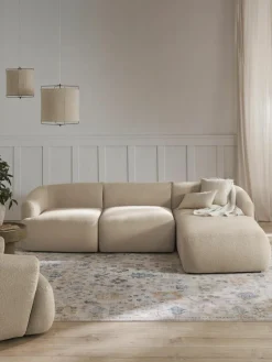 Modulares Bouclé-Ecksofa Sofia (3-Sitzer)