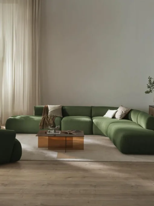 Modulares Bouclé-Ecksofa Sofia (4-Sitzer)