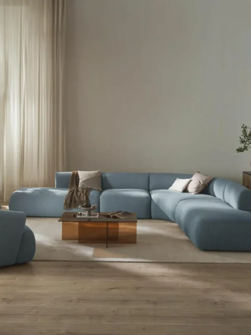 Modulares Bouclé-Ecksofa Sofia (4-Sitzer)
