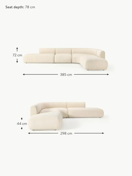 Modulares Bouclé-Ecksofa Sofia (4-Sitzer)