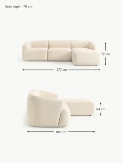 Modulares Bouclé-Ecksofa Sofia (3-Sitzer)