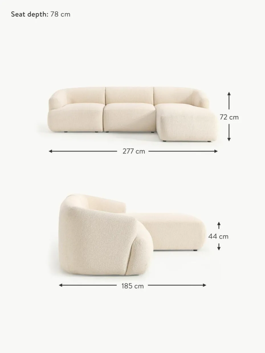 Modulares Bouclé-Ecksofa Sofia (3-Sitzer)