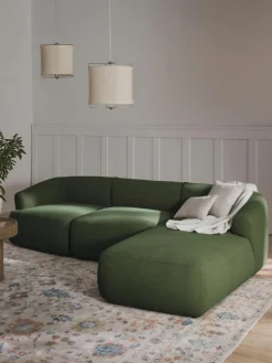 Modulares Bouclé-Ecksofa Sofia (3-Sitzer)