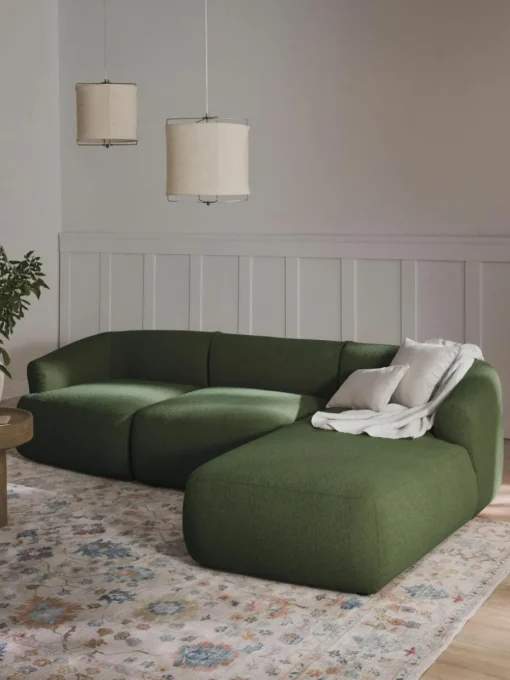 Modulares Bouclé-Ecksofa Sofia (3-Sitzer)