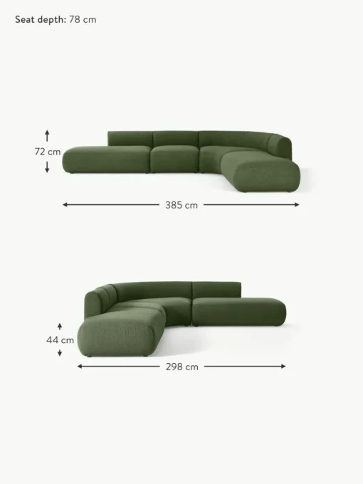 Modulares Bouclé-Ecksofa Sofia (4-Sitzer)