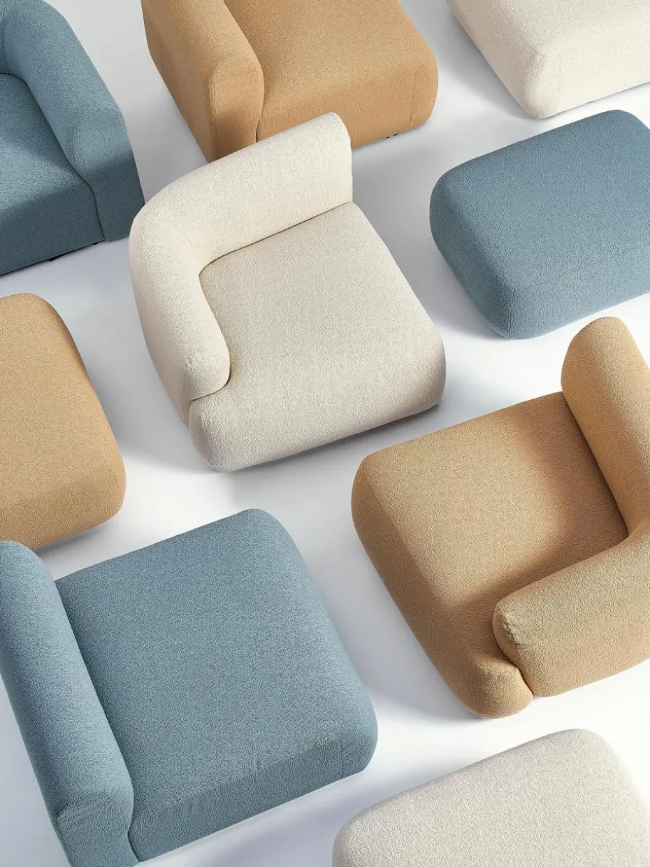 Modulares Bouclé-Ecksofa Sofia (3-Sitzer)