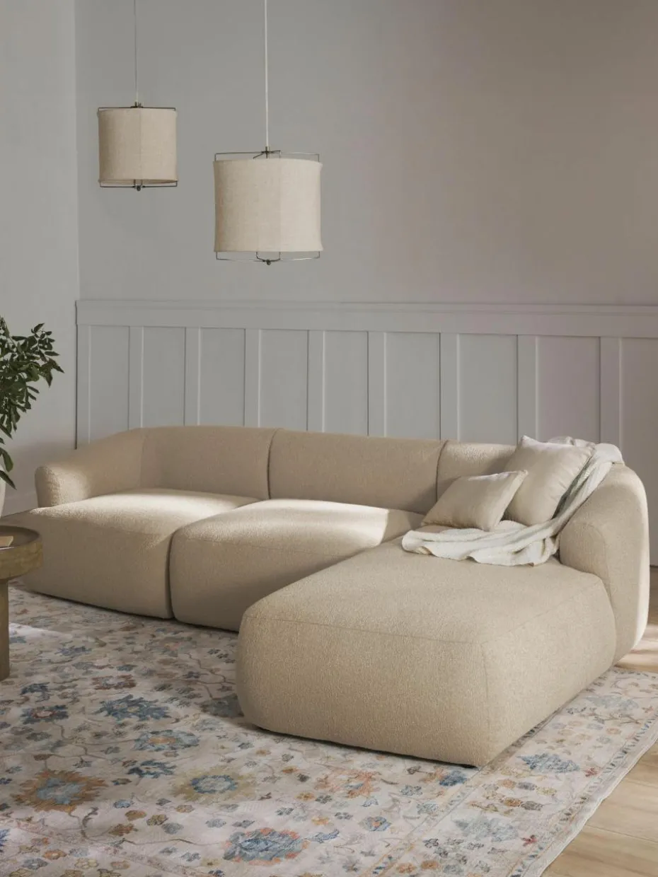 Modulares Bouclé-Ecksofa Sofia (3-Sitzer)