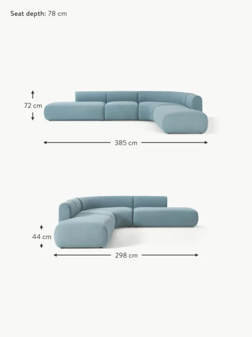 Modulares Bouclé-Ecksofa Sofia (4-Sitzer)