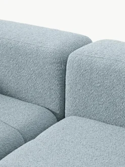 Modulares Bouclé-Sofa Lena (3-Sitzer) mit Hocker (links/rechts)