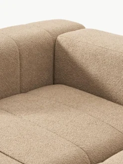 Modulares Bouclé-Sofa Lena (4-Sitzer) mit Hocker (links/rechts)