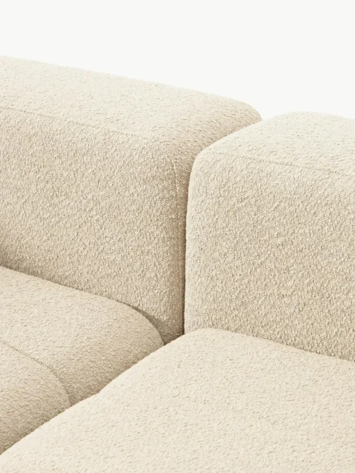 Modulares Bouclé-Sofa Lena (4-Sitzer) mit Hocker (links/rechts)
