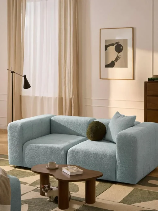 Modulares Bouclé-Sofa Lena (3-Sitzer)
