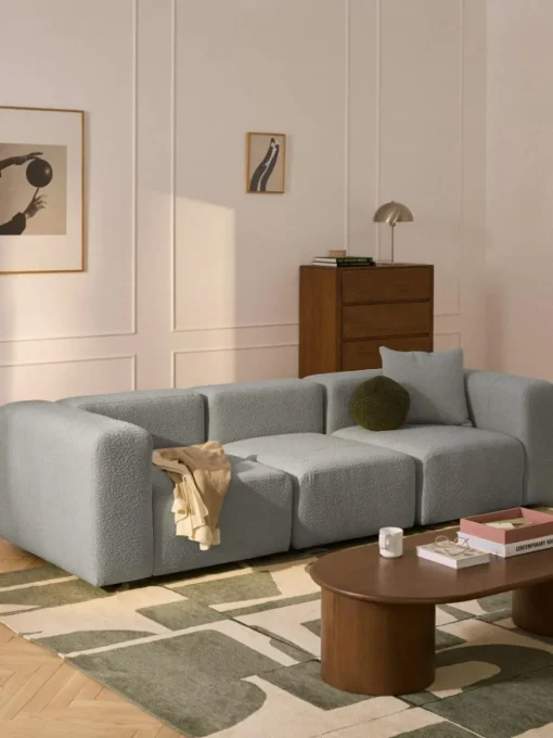 Modulares Bouclé-Sofa Lena (4-Sitzer)