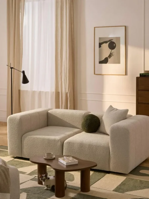 Modulares Bouclé-Sofa Lena (3-Sitzer)