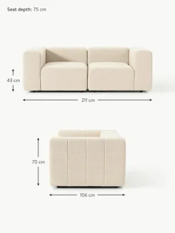 Modulares Bouclé-Sofa Lena (3-Sitzer)