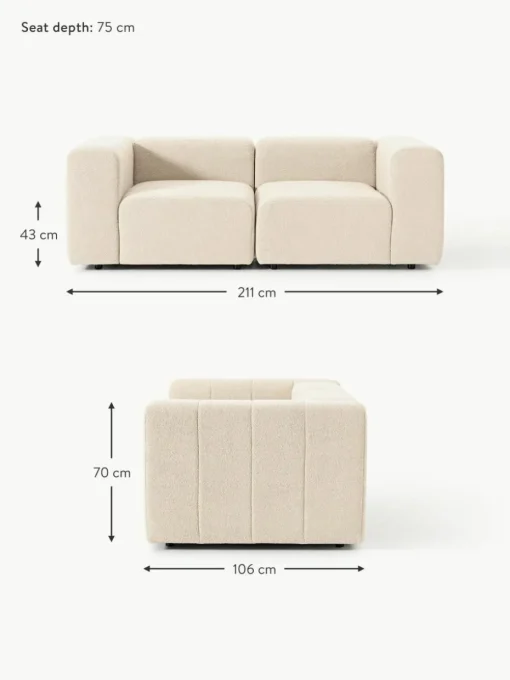 Modulares Bouclé-Sofa Lena (3-Sitzer)