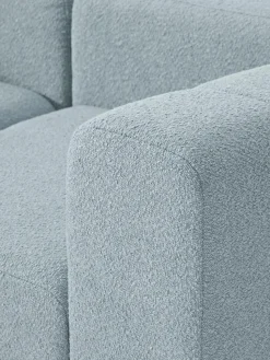 Modulares Bouclé-Sofa Lena (3-Sitzer) mit Hocker (links/rechts)