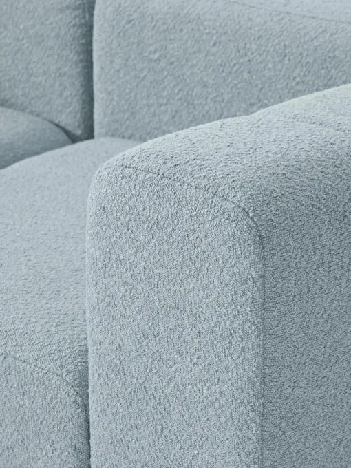 Modulares Bouclé-Sofa Lena (3-Sitzer) mit Hocker (links/rechts)